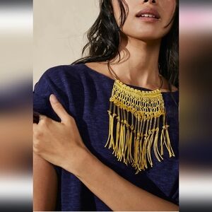NWT! Free People, Joey Crochet Choker, Citrine, MSRP $48